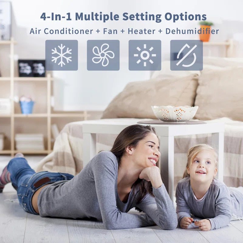 12000(ASHRAE) BTU Portable Air Conditioner for 400 Square Feet with Heater and Remote Included