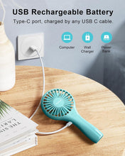 Load image into Gallery viewer, Mini Handheld Fan Battery Operated Small Personal Portable Fans Speed Adjustable USB Rechargeable Fans Cute Design Powerful Eyelash Fan for Stylish Kids Girls Women Men Indoor Outdoor Travel
