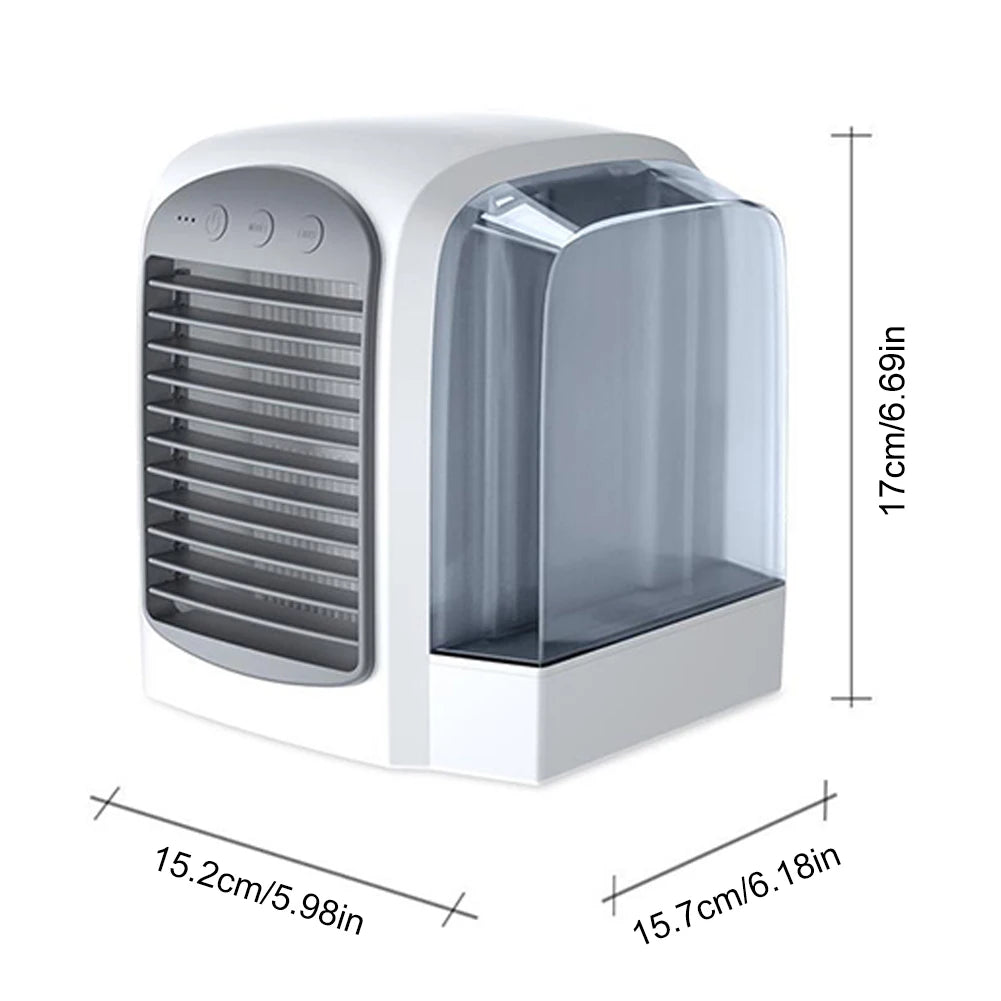 Water-Cooled Mini Air Conditioner & Humidifier – 3-in-1 Portable Air C ...