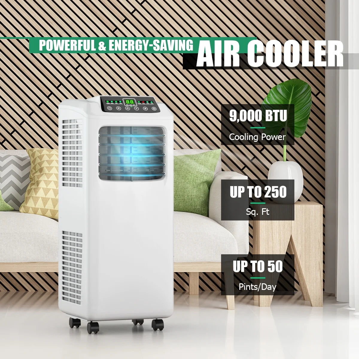 9000BTU Portable Air Conditioner, 3-In-1 Floor AC Unit W/Dehumidifier Modes, Easycool Quiet AC Unit