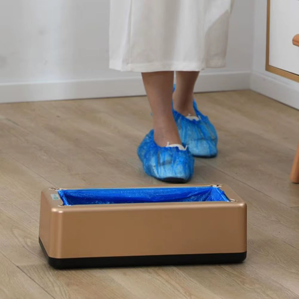 Automatic Shoe Cover Dispenser With100Pcs Disposable Shoe Covers Hand-Free Smart Overshoes Dispenser T Buckle for Home Office