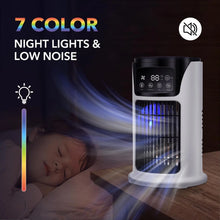 Load image into Gallery viewer, Portable Air Conditioner Humidifier Atmosphere Light Fan USB Cooler Air Conditioner, 3 in 1 Function, Office Household Essential Cooler USB Portable Air Conditioner USB Fan
