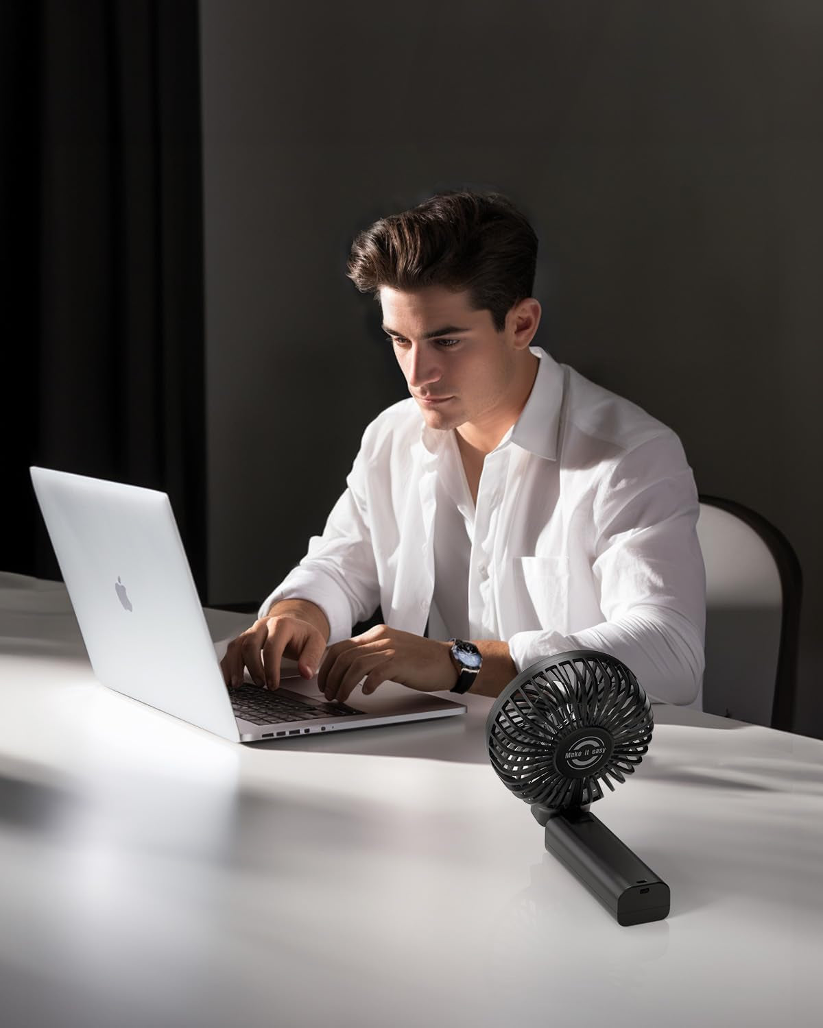 Portable Personal Fan - Silent Powerful Fan with 4 Speeds, USB-C Rechargeable Battery,Ultra Quiet Washable Guard, Foldable,Portable Cooling for Travel Outdoor (Ideal Gift for Men, Women)