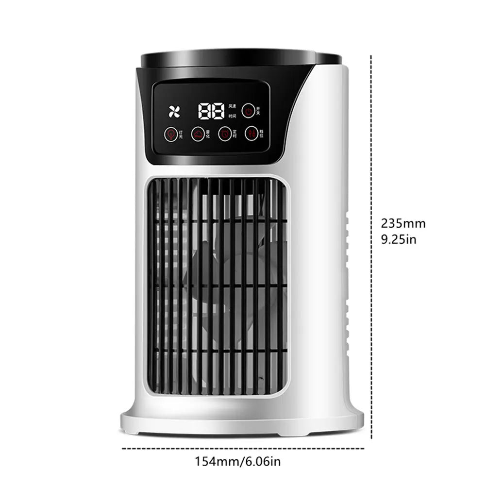Portable Air Conditioner Fan Household USB Air Cooler 6H Timer Air Cooler Fan 6 Speeds Desktop 300ML Water Tank Air Conditioner