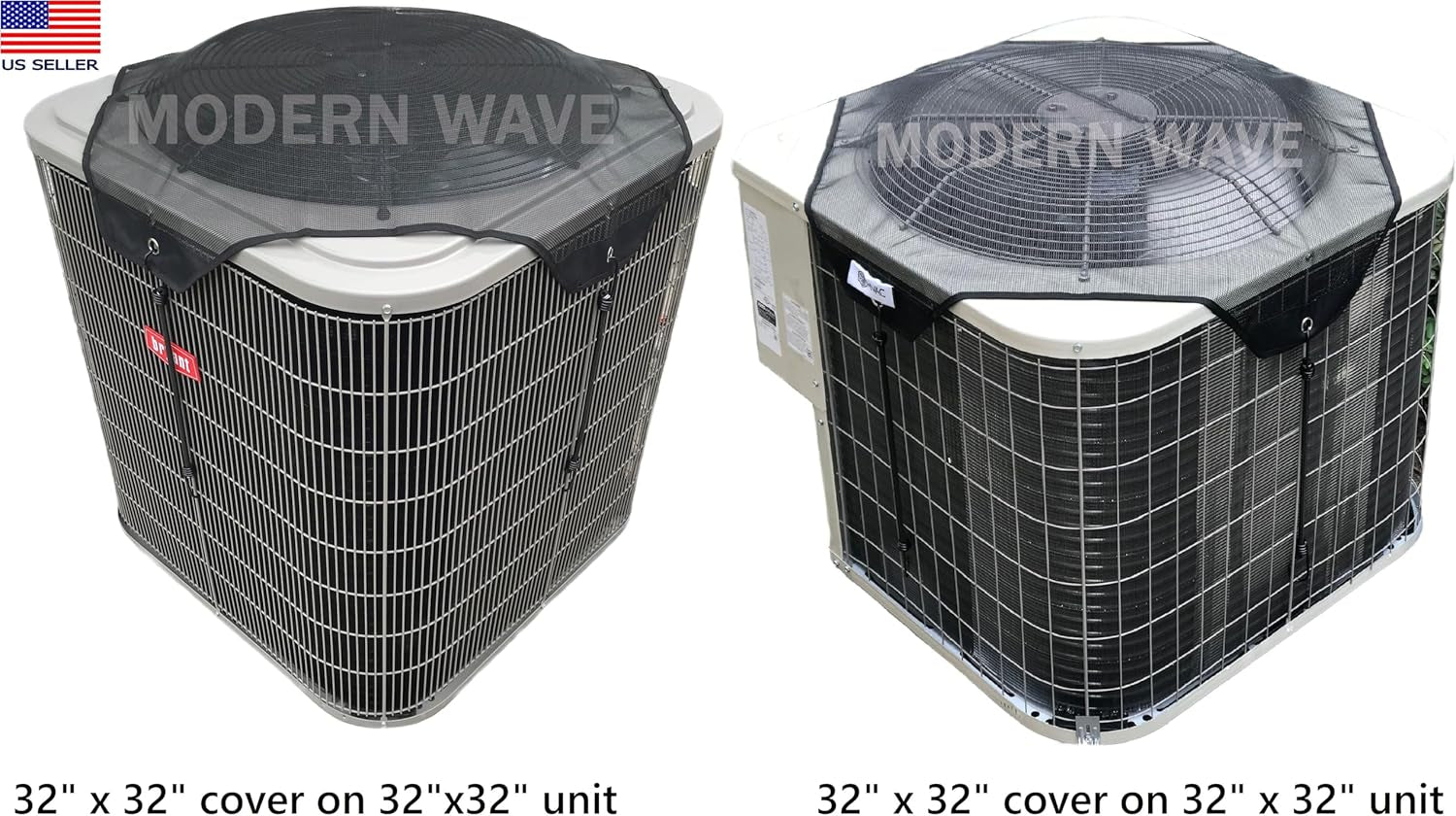 Central Air Conditioner Cover for outside Units 32 X 32 - Top Universal Outdoor AC Cover Defender (Mesh, 32" X 32")