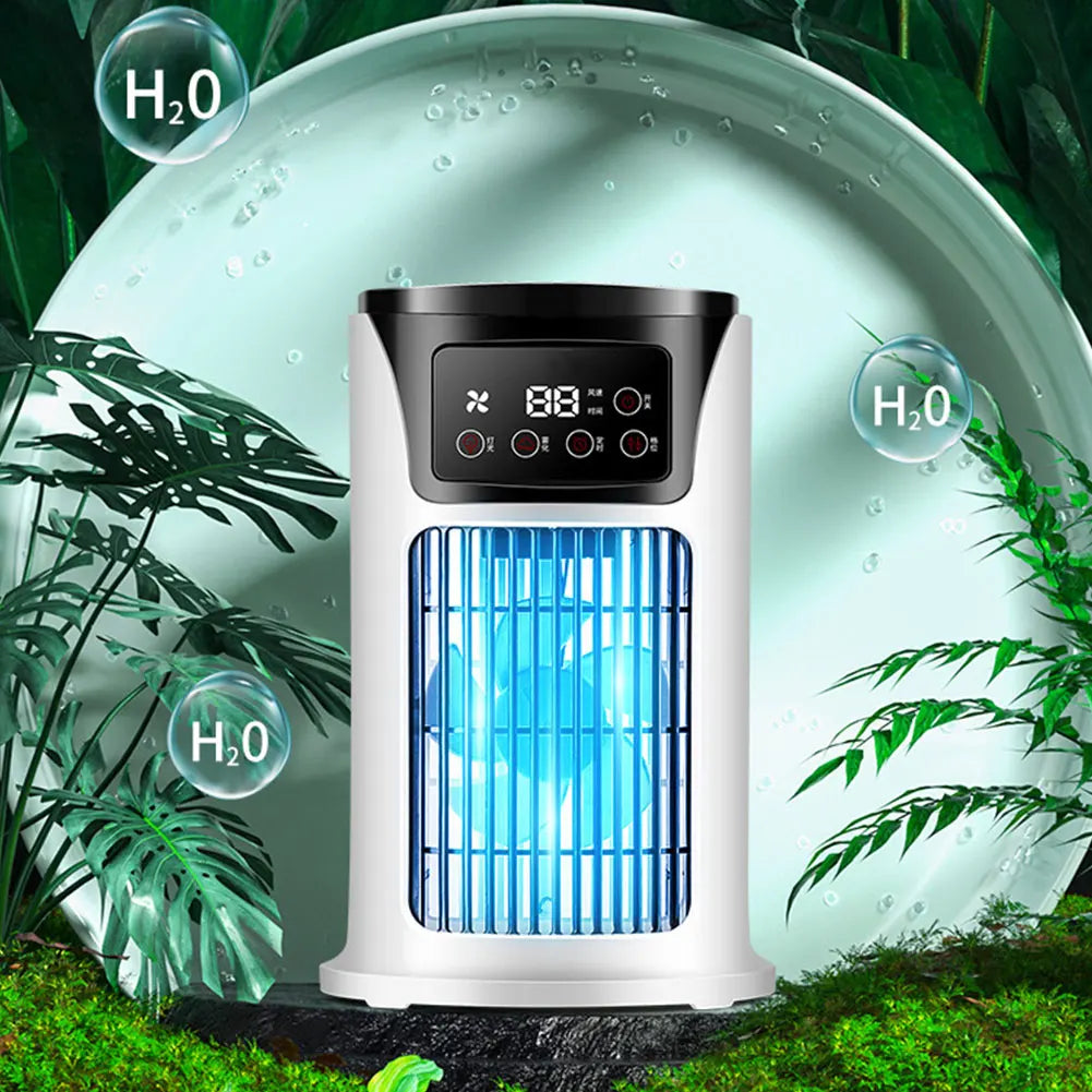 Portable Air Conditioner Fan Household USB Air Cooler 6H Timer Air Cooler Fan 6 Speeds Desktop 300ML Water Tank Air Conditioner