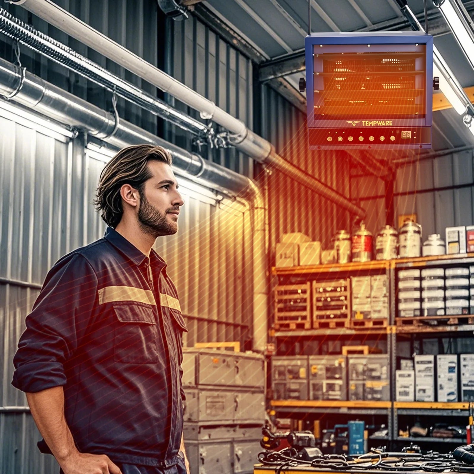 240V 5000W Electric Garage Heater with 3 Speed Overheat Protection for 592 Sq Ft