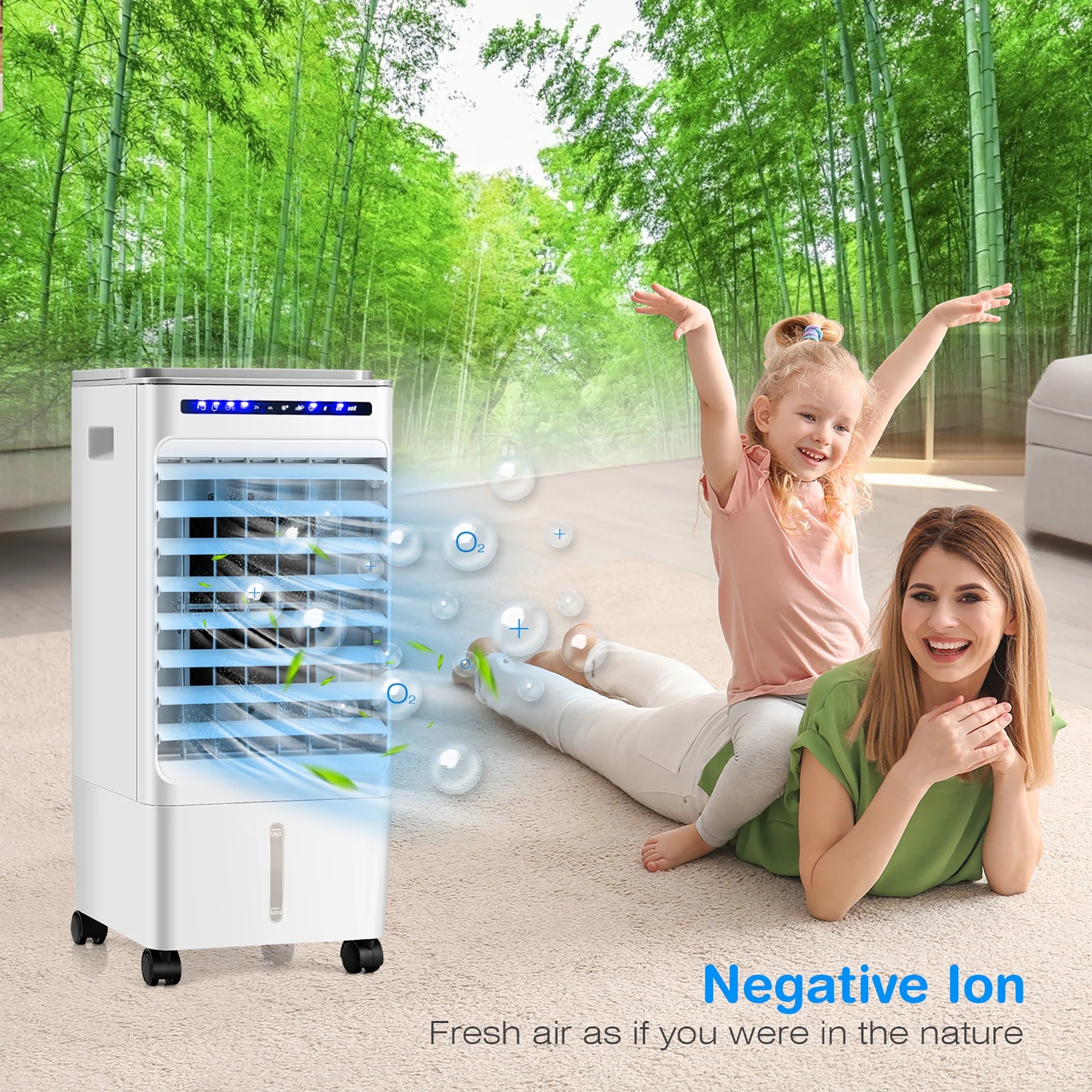 3-In-1 Evaporative Air Cooler Portable Air Cooling Fan W/ Fan & Humidifier