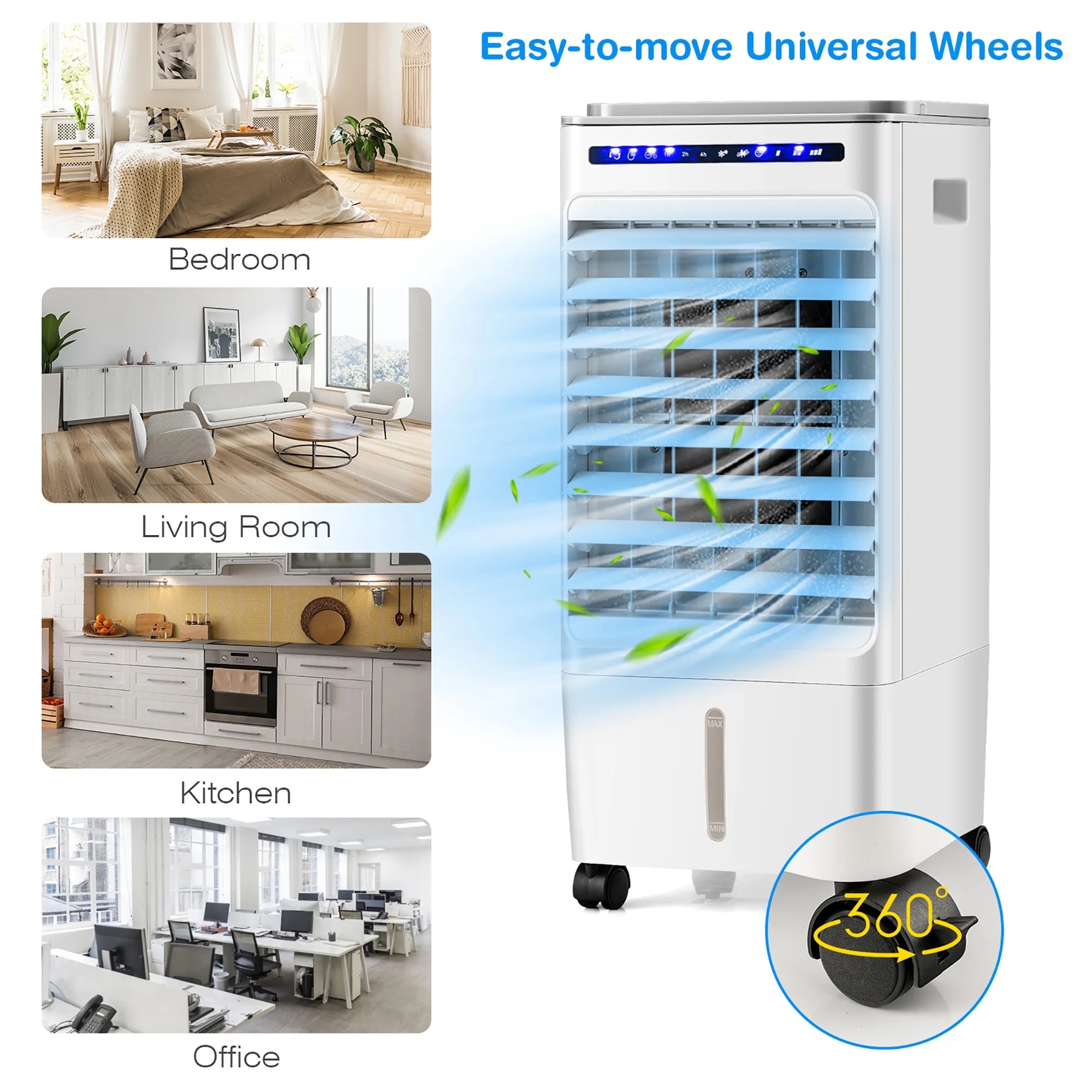3-In-1 Evaporative Air Cooler Portable Air Cooling Fan W/ Fan & Humidifier