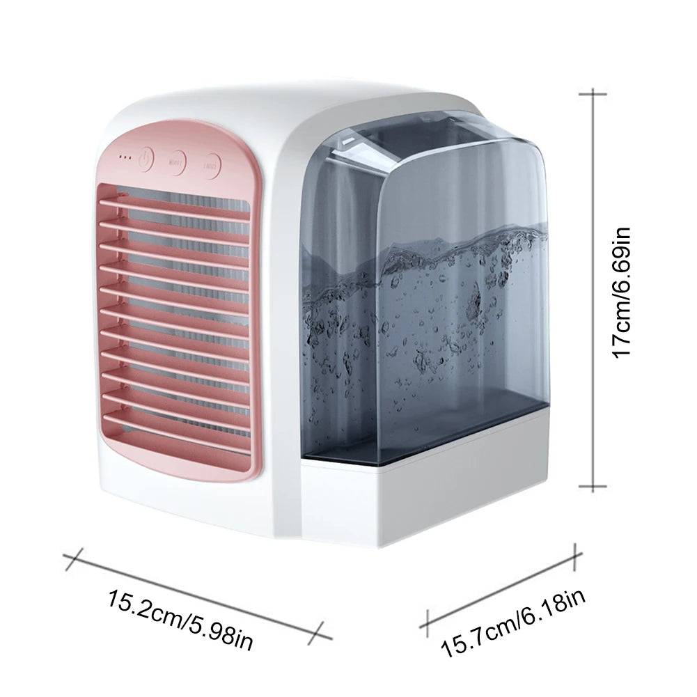 Water-Cooled Air Conditioner Air Cooling Machine Humidifier Mini Air Conditioner 380Ml Tank Portable Air Chiller for Home Office
