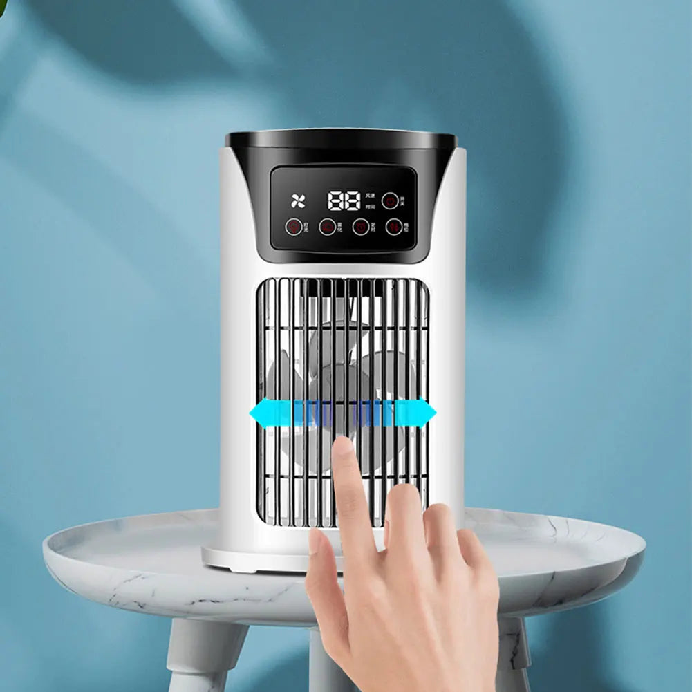 Portable Air Conditioner Fan Household USB Air Cooler 6H Timer Air Cooler Fan 6 Speeds Desktop 300ML Water Tank Air Conditioner