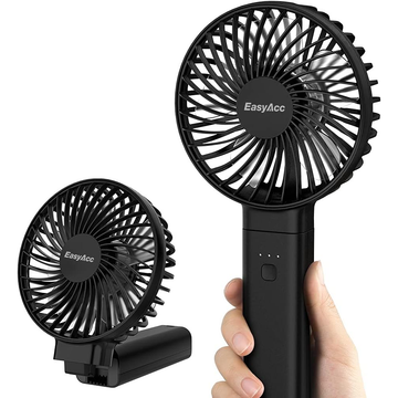 EasyAcc 2023 Portable Personal Fan – Ultra-Quiet, USB-C Rechargeable, Foldable & Washable
