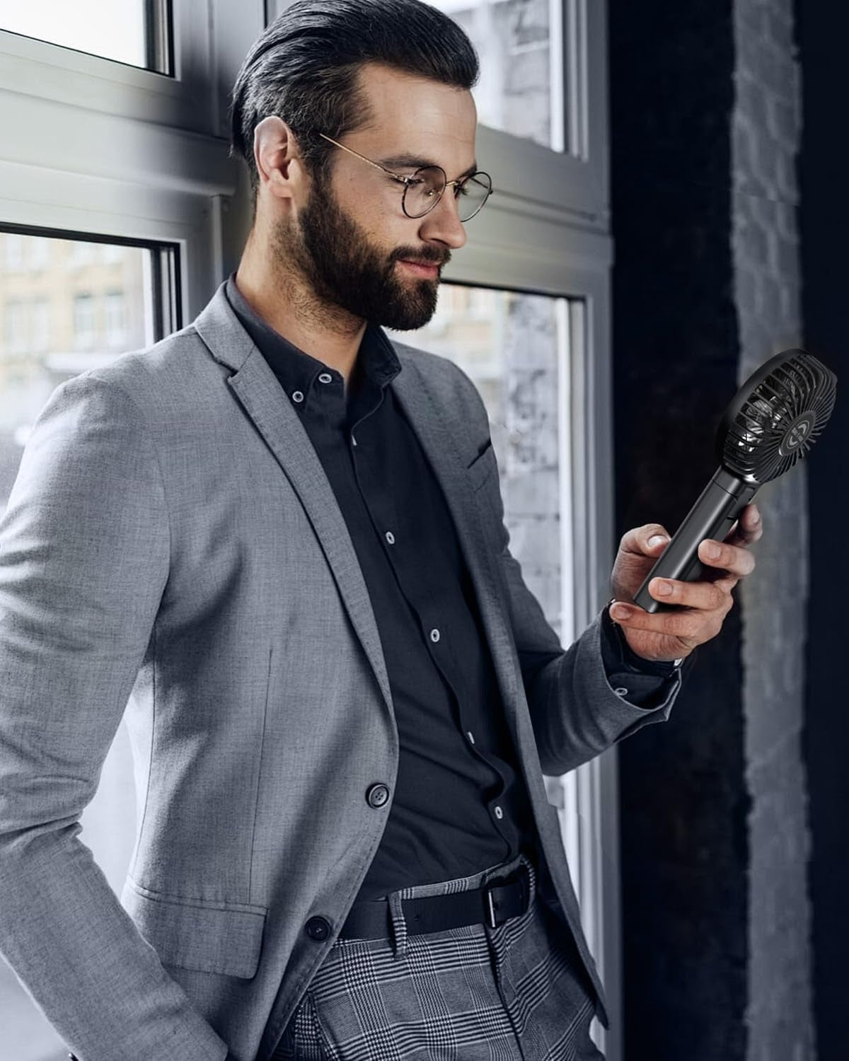 Portable Personal Fan - Silent Powerful Fan with 4 Speeds, USB-C Rechargeable Battery,Ultra Quiet Washable Guard, Foldable,Portable Cooling for Travel Outdoor (Ideal Gift for Men, Women)