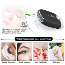 Load image into Gallery viewer, Eyelash Fan,Rechargeable Handheld Mini Fan Lash Dryer with Built in Sponge,Perfect for Eyelash Extension Application
