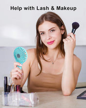 Load image into Gallery viewer, Mini Handheld Fan Battery Operated Small Personal Portable Fans Speed Adjustable USB Rechargeable Fans Cute Design Powerful Eyelash Fan for Stylish Kids Girls Women Men Indoor Outdoor Travel
