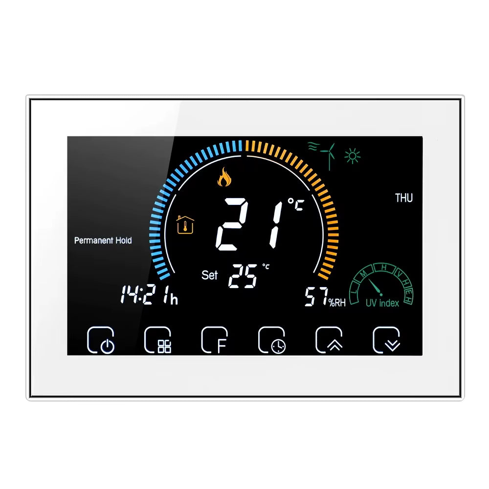 TUYA Wi-Fi Smart Large Colorful Screen Room Programmable Air Thermostat WIFI for Switch Heating Cooler Bridge Voice Alexa