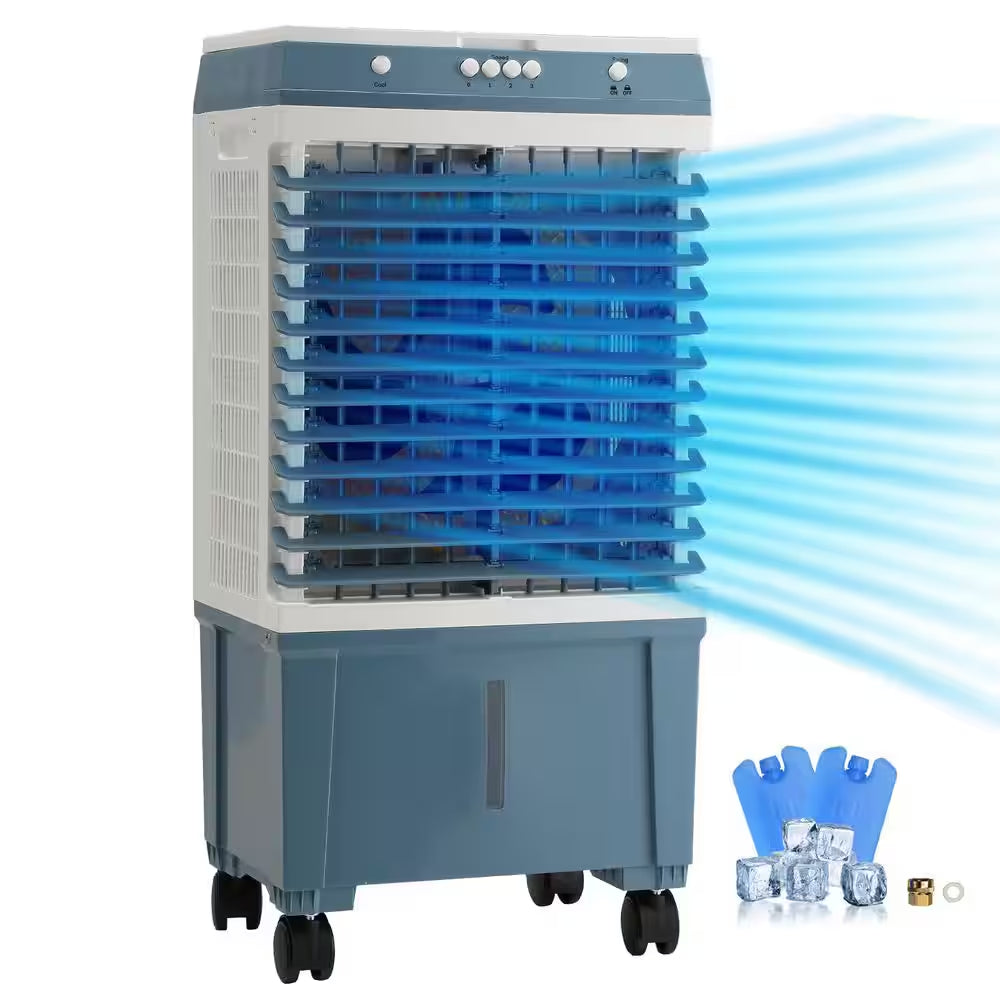 Evaporative Cooler 3 Speeds 1400 CFM Air Cooler 84° Oscillating Swamp Cooler, 5 Gal. Portable Air Cooler for 550 Sq. Ft.