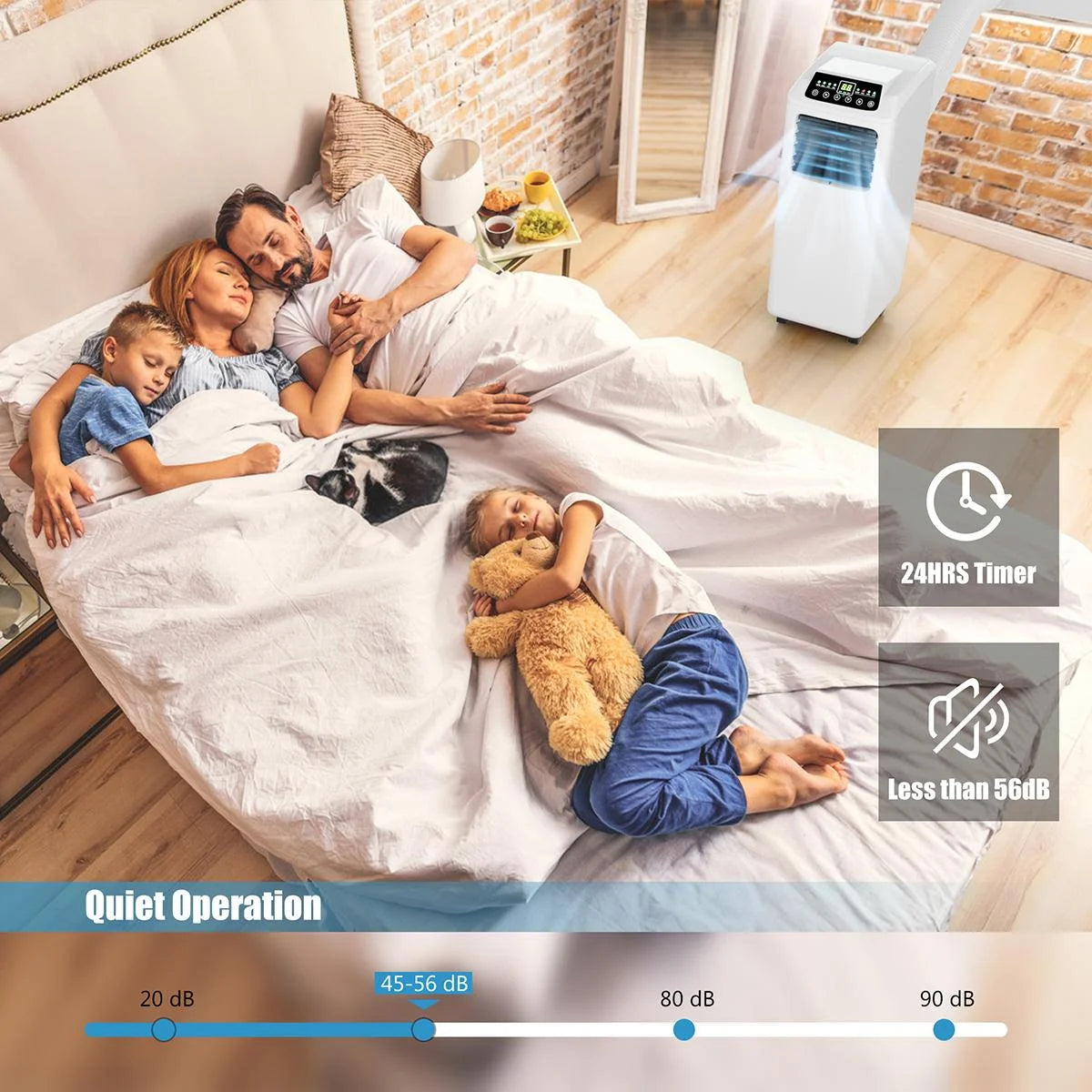 9000BTU Portable Air Conditioner, 3-In-1 Floor AC Unit W/Dehumidifier Modes, Easycool Quiet AC Unit