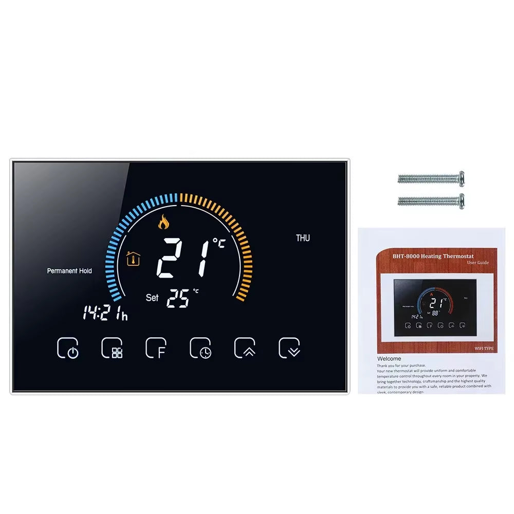 TUYA Wi-Fi Smart Large Colorful Screen Room Programmable Air Thermostat WIFI for Switch Heating Cooler Bridge Voice Alexa