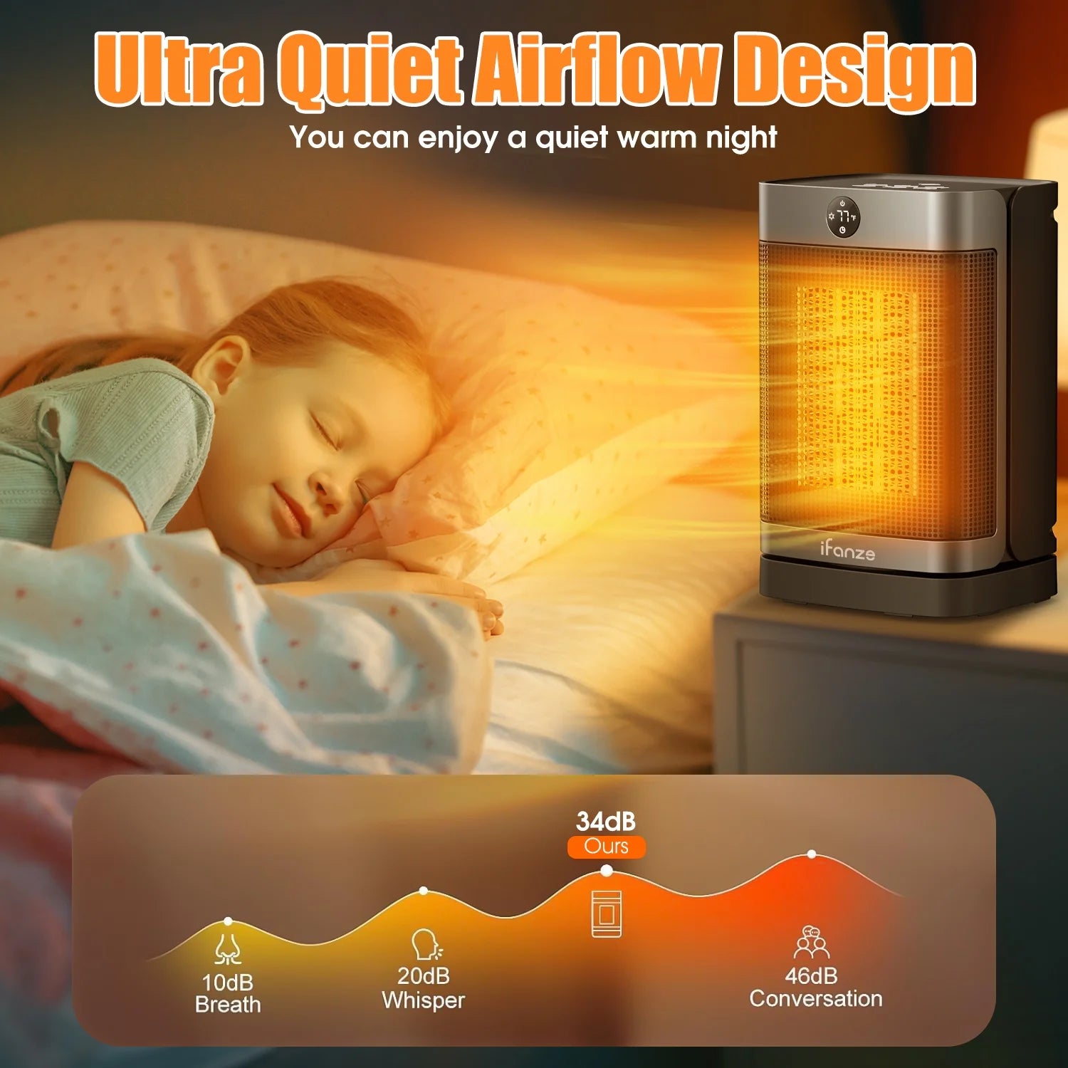 Portable Space Heater for Home, 1500W Electric Heater Fan with Remote, 70° Oscillation, 1-12H Timer, Portable Heater for inside Home/Office