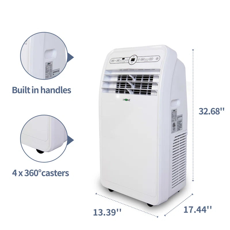 12000(ASHRAE) BTU Portable Air Conditioner for 400 Square Feet with Heater and Remote Included