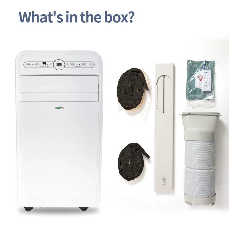 12000(ASHRAE) BTU Portable Air Conditioner for 400 Square Feet with Heater and Remote Included