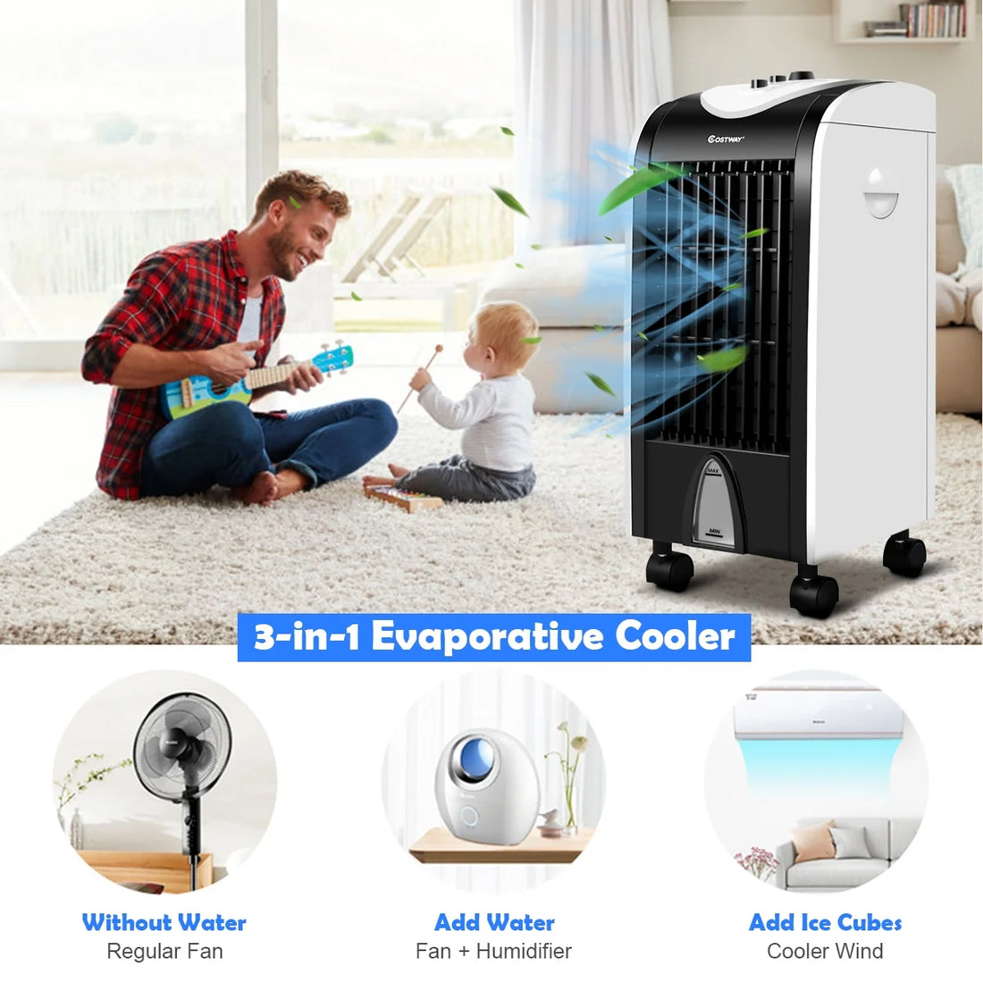 Evaporative Portable Cooler Fan Humidify