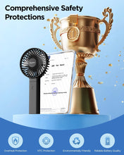 Load image into Gallery viewer, Portable Personal Fan - Silent Powerful Fan with 4 Speeds, USB-C Rechargeable Battery,Ultra Quiet Washable Guard, Foldable,Portable Cooling for Travel Outdoor (Ideal Gift for Men, Women)
