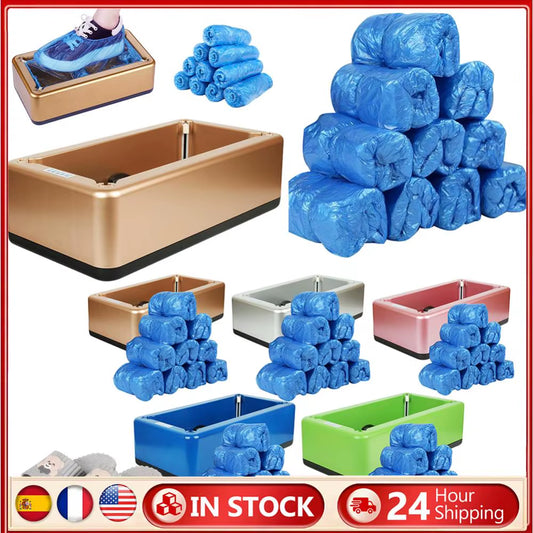 Automatic Shoe Cover Dispenser With100Pcs Disposable Shoe Covers Hand-Free Smart Overshoes Dispenser T Buckle for Home Office