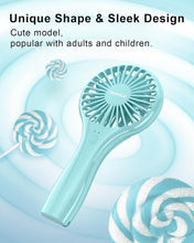Load image into Gallery viewer, Mini Handheld Fan Battery Operated Small Personal Portable Fans Speed Adjustable USB Rechargeable Fans Cute Design Powerful Eyelash Fan for Stylish Kids Girls Women Men Indoor Outdoor Travel
