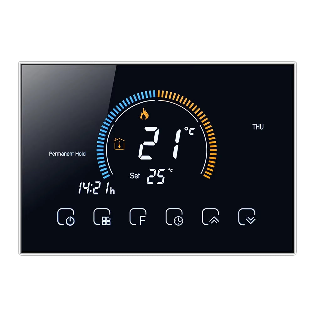 TUYA Wi-Fi Smart Large Colorful Screen Room Programmable Air Thermostat WIFI for Switch Heating Cooler Bridge Voice Alexa