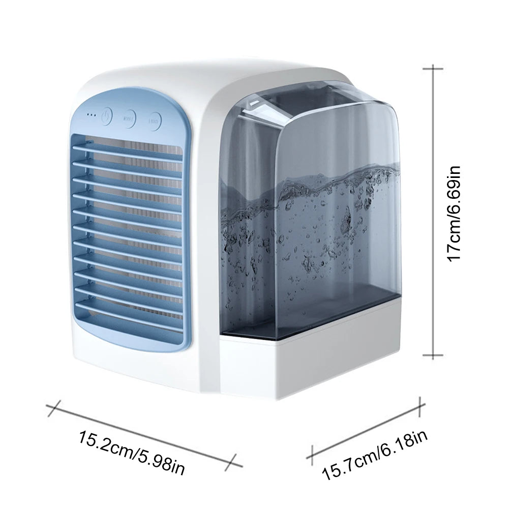 Water-Cooled Air Conditioner Air Cooling Machine Humidifier Mini Air Conditioner 380Ml Tank Portable Air Chiller for Home Office