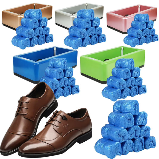 Automatic Shoe Cover Dispenser With100Pcs Disposable Shoe Covers Hand-Free Smart Overshoes Dispenser T Buckle for Home Office