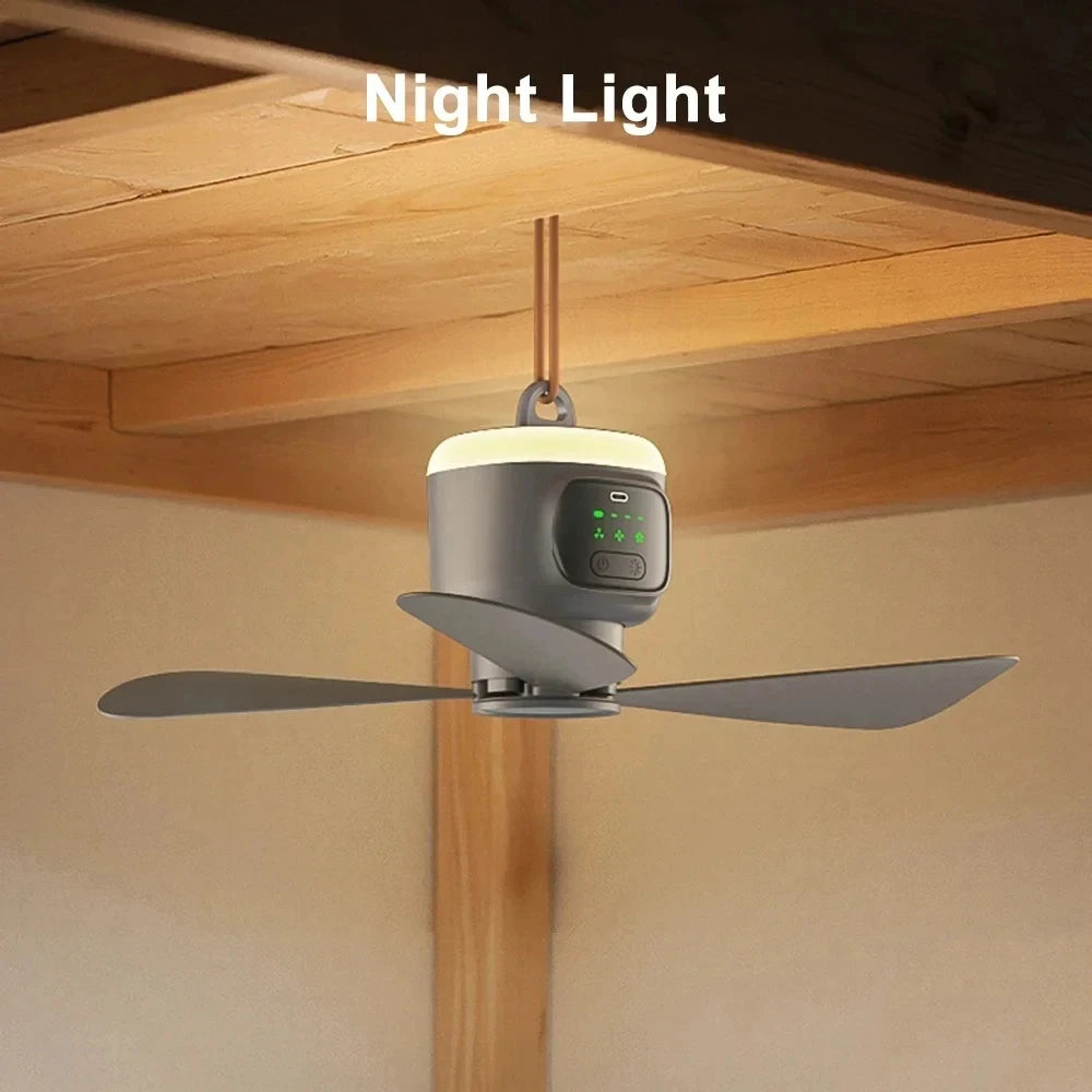 12000Mah Camping Ceiling Fan Portable Outdoor Tent Air Circulator Cooling Fan with High Capacity