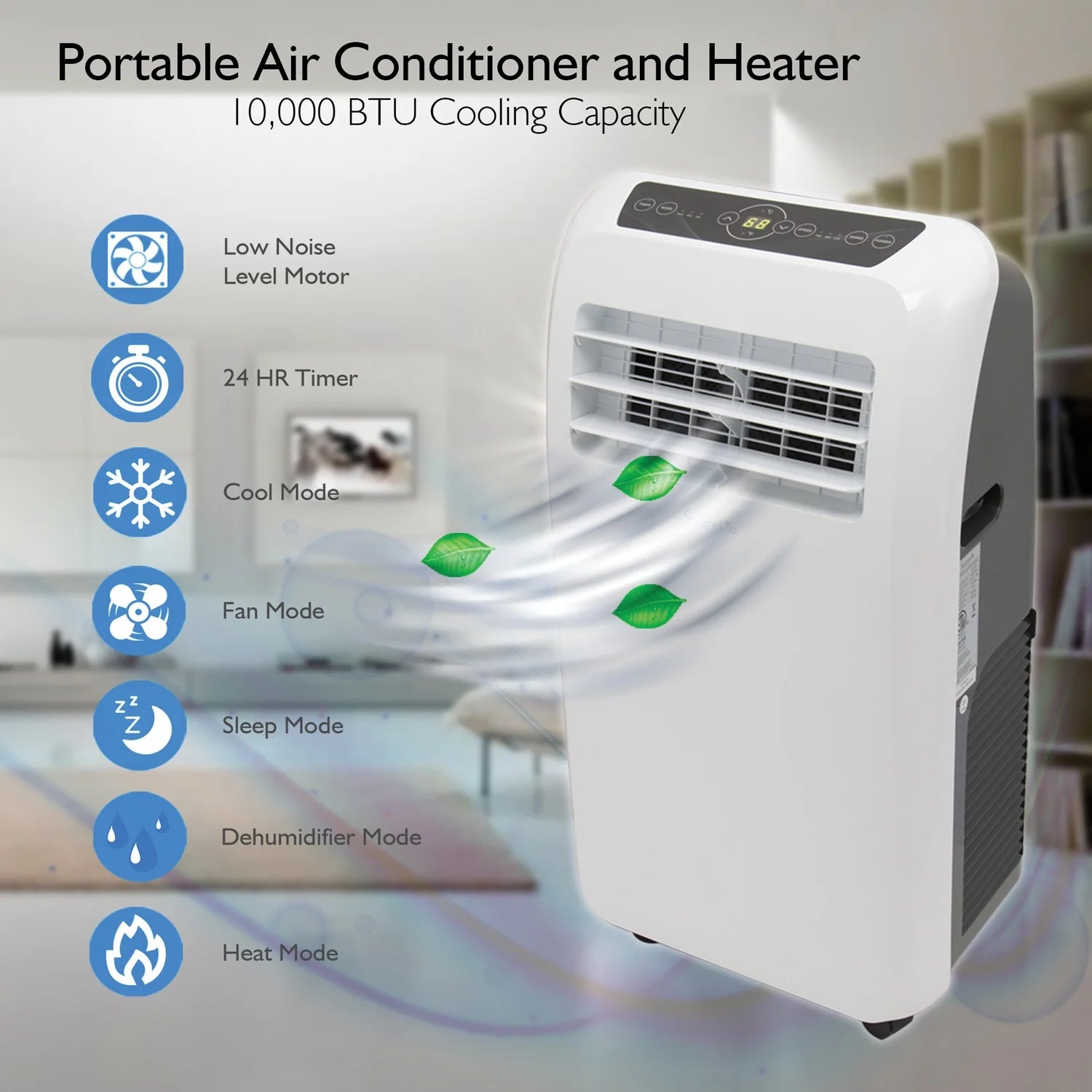 SLACHT108 Portable Room Air Conditioner and Heater (10,000 BTU)
