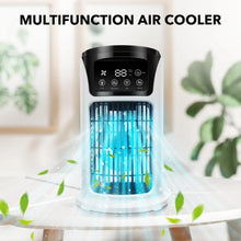 Load image into Gallery viewer, Portable Air Conditioner Humidifier Atmosphere Light Fan USB Cooler Air Conditioner, 3 in 1 Function, Office Household Essential Cooler USB Portable Air Conditioner USB Fan
